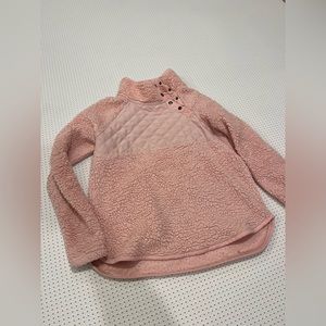 Abercrombie & Fitch Pink sherpa pull over snap top EXCElLLENT condition